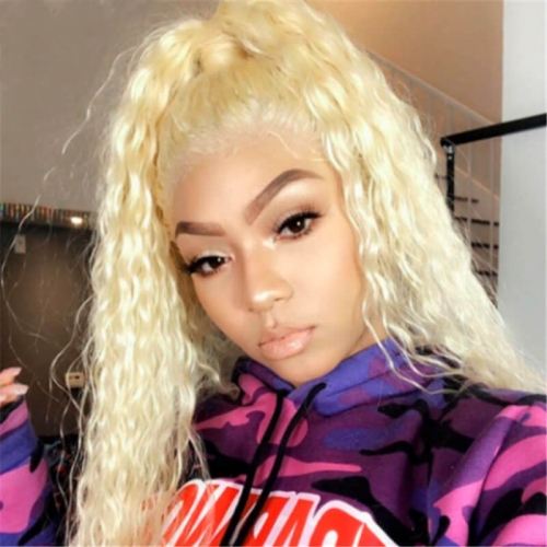 Blonde Lace Front Wig Curly Human Hair Wig Brazilian Remy 613 Colored Human Hair Wigs For Women Preplucked Transparent Lace Wigs