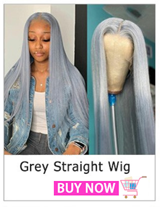 Grey Human Hair Wig Straight Lace Front Wig