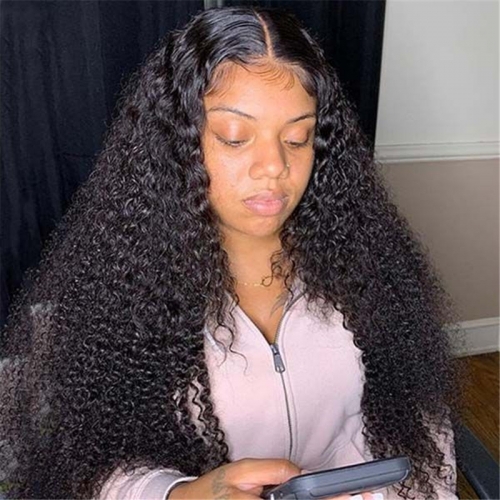 180% Density HD Transparent Lace Wigs 13x4 Lace Front Wig 100% Virgin Hair Kinky Curly Glueless Lace Wig