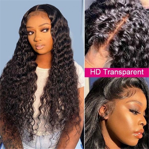 HD Transparent 13x4 Lace Front Wig Deep Wave Human Hair Wigs