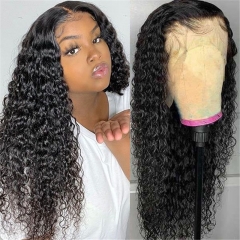 HD Transparent Lace Wigs 180% Density High Quality Long Curly Water Wave 13x4 Lace Front Wig
