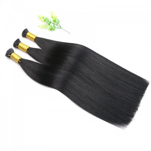 15A I-tip Hiair Extrnsion  Luxury Hair Brazilian Bone Straight Virgin Human Hair Extension 1B#Color
