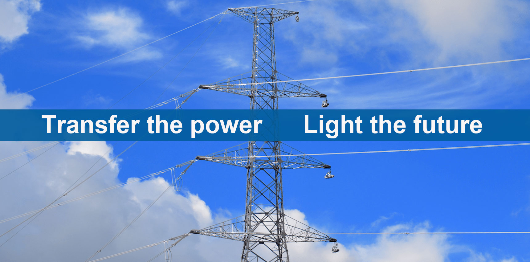 Power transmission tower with high voltage electric lines