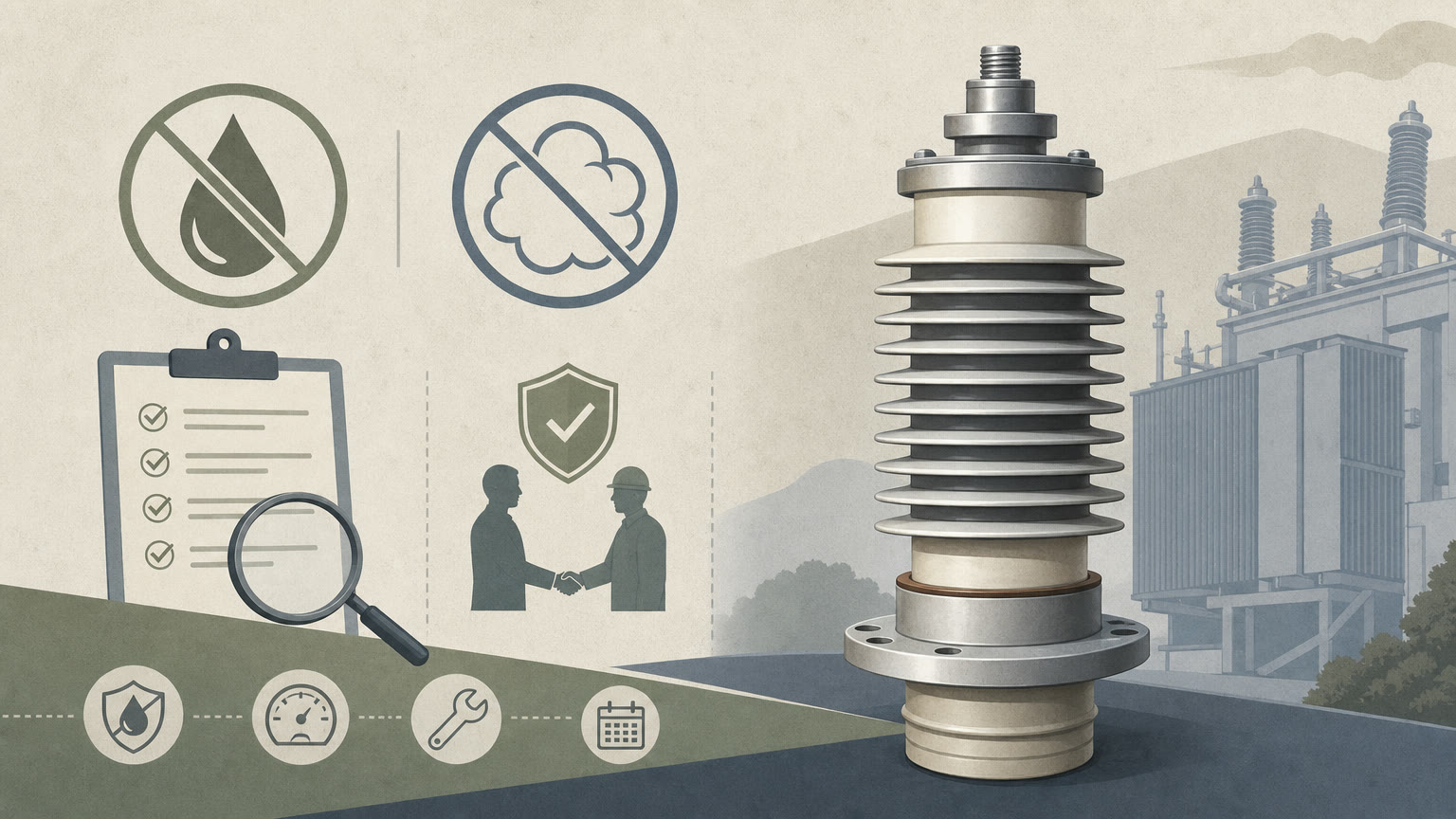 Editorial diagram for Oil-Free and Gas-Free Bushing Considerations for Maintenance Planning