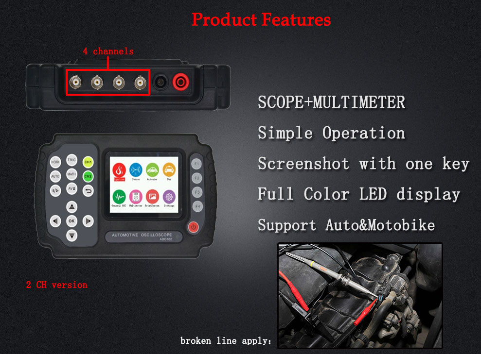 ADO102 Automotive Oscilloscope