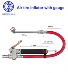 Air tire inflator with gauge