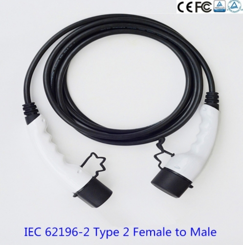 Type 2 Female to Male EV charging cable