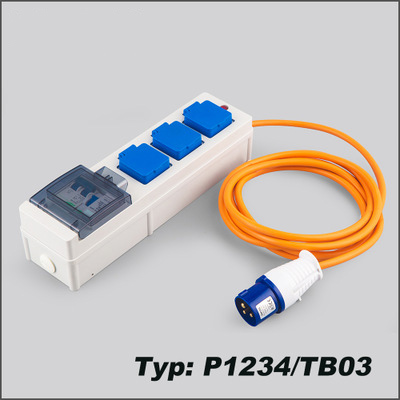 IP44 extension socket with USB