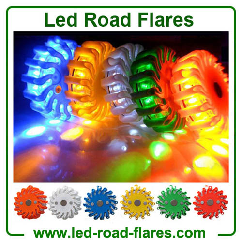 Led Road Flares Rechargeable Red Yellow White Blue Amber Orange Green Black