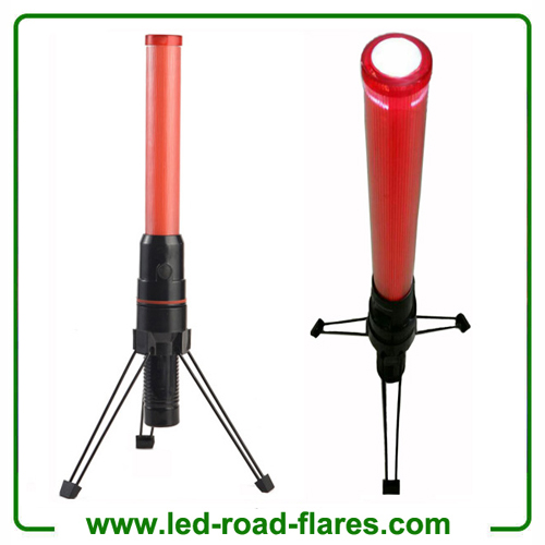 41cm 2XD Battery Red Led Traffic Wands Led Traffic Batons Led Batons With Tripod