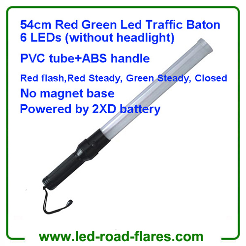 21 Inches 54cm Red Green D Battery Led Traffic Batons Led Traffic Wands