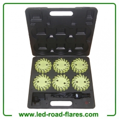 6 Packs Rechargeable Led Road Flares Green With Square Charge Case