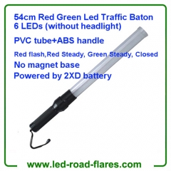 21" Inches 54cm Red Green D Battery Led Traffic Batons Led Traffic Wands