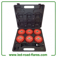 6-Pack 24 LED Rechargeable Led Power Flares Road Flares Red