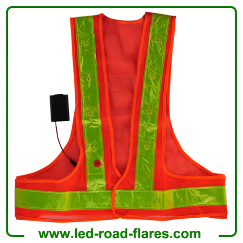 China Led Safety Reflective Vest High-Visibility Reflective Led Safety Vest with 16 lights Suppliers and Manufacturer