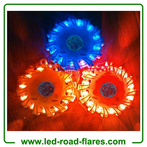Red Blue Amber Orange Non-rechargeable Led Flares With Flashlight