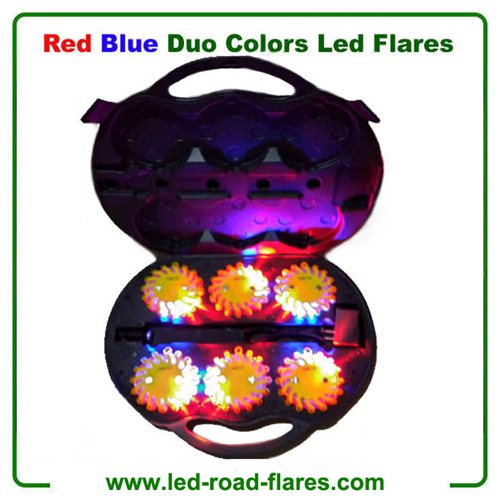 Red Blue 6 Packs Led Flares Rechargeable