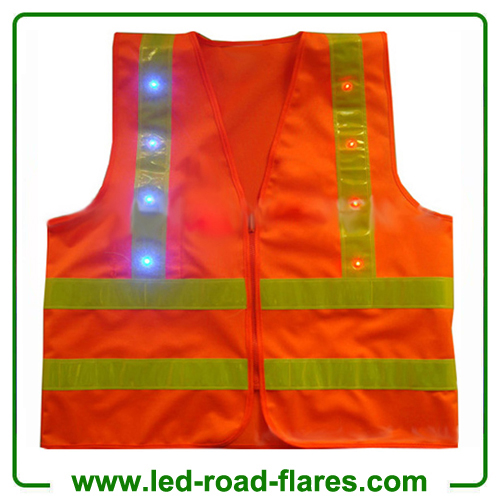 High Visibility AA Battery Operated Traffic Led Reflective Safety Vests