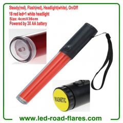 3XAA Battery 14 Inches 36cm PC Tube Red Led Traffic Wands Led Traffic Batons