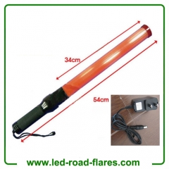 21" Inches 54cm Red Rechargeable Led Traffic Wand Rechargeable Led Traffic Batons