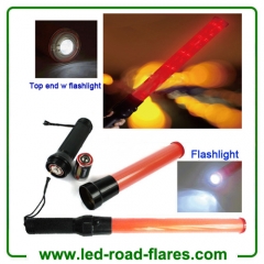 21" 54cm Red or Green LED Traffic  Wands Batons With Flashlight