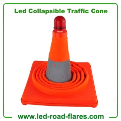 Led Collapsible Traffic Road Safety Cones 28" Inch Led Collapsible Pop Up Cones