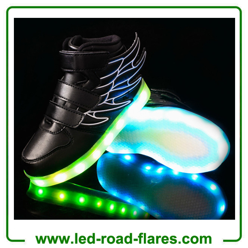 2017 New Angel Wings Series Kids Children LED Luminous Sneakers Fashion Boys & Girls USB Charging Led Casual Shoes With 7 Colors Light