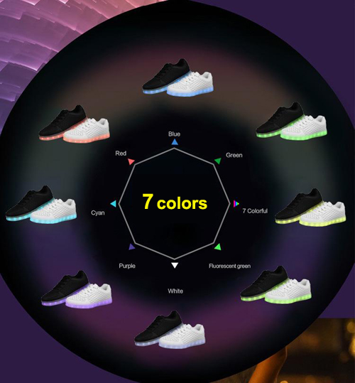 Fashion USB Rechargeable LED Lights UP Shine Shoes