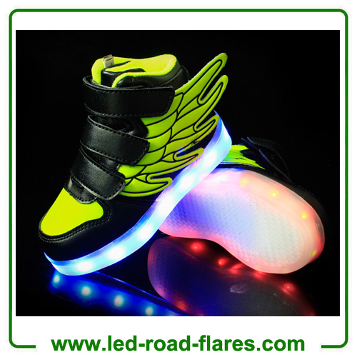 2017 New Angel Wings Series Kids Children LED Luminous Sneakers Fashion Boys & Girls USB Charging Led Casual Shoes With 7 Colors Light