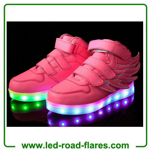 2017 New Angel Wings Series Kids Children LED Luminous Sneakers Fashion Boys & Girls USB Charging Led Casual Shoes With 7 Colors Light