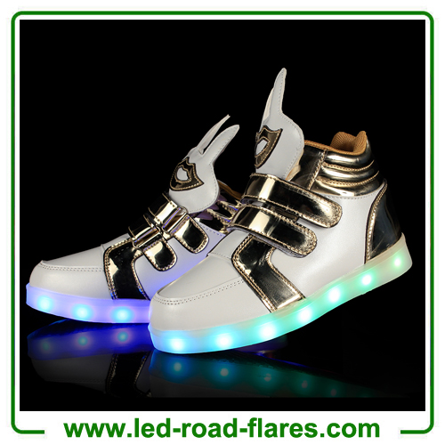 China High Top Boys Girls Children Kids Led Light Up Trainers Red Green White Black