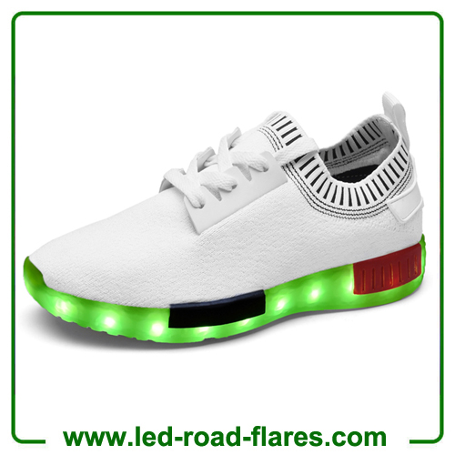 China Led Sneakers Manufacturer White Blue Biege Red Pink Black Unisex Adult USB Charging Led Blink Shoes Led Dance Shoes