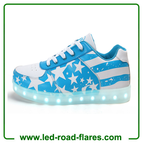 USA Flag Male Female Luminous Led Sneakers Girls Boys USB Charging Led Dance Shoes Stars Led Light Up Shoes