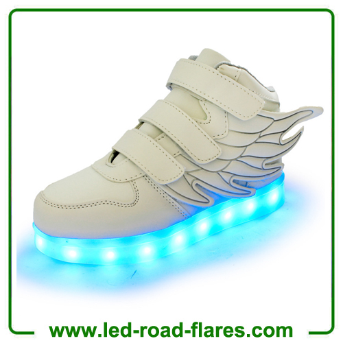 2017 New Angel Wings Series Kids Children LED Luminous Sneakers Fashion Boys & Girls USB Charging Led Casual Shoes With 7 Colors Light