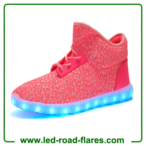 China Led Shoes Manufacturer Gray Pink Black Unisex Adult Coconut Polka Dot High Top USB Charging Led Blinking Shoes Led Dancing Shoes Sneakers