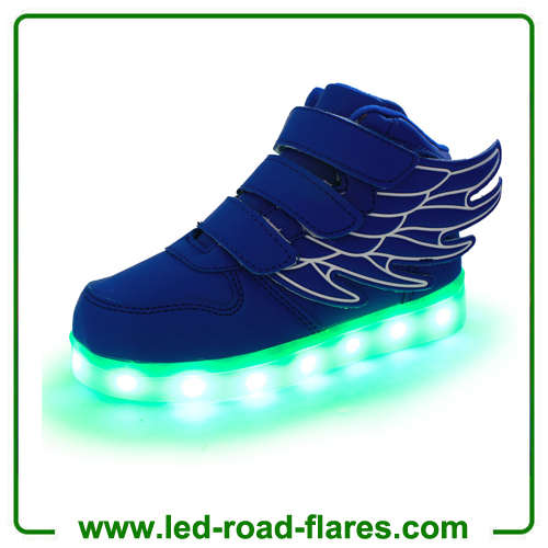 2017 New Angel Wings Series Kids Children LED Luminous Sneakers Fashion Boys & Girls USB Charging Led Casual Shoes With 7 Colors Light