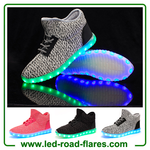 China Led Shoes Manufacturer Gray Pink Black Unisex Adult Coconut Polka Dot High Top USB Charging Led Blinking Shoes Led Dancing Shoes Sneakers