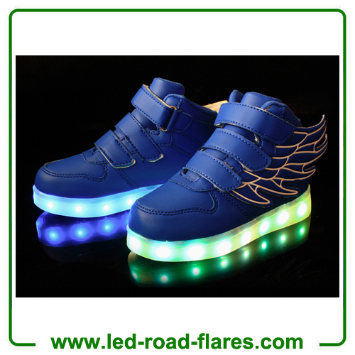 2017 New Angel Wings Series Kids Children LED Luminous Sneakers Fashion Boys & Girls USB Charging Led Casual Shoes With 7 Colors Light