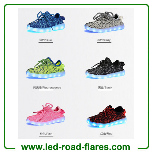Red Green Blue Black Pink Grey Rechargeable Led Shoes for Kids Children