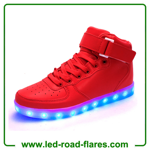 High Top Women Men USB Rechargeable Luminous LED Light up Shoes 7 Colors Led Flashing Casual Glowing Shoes for Adults