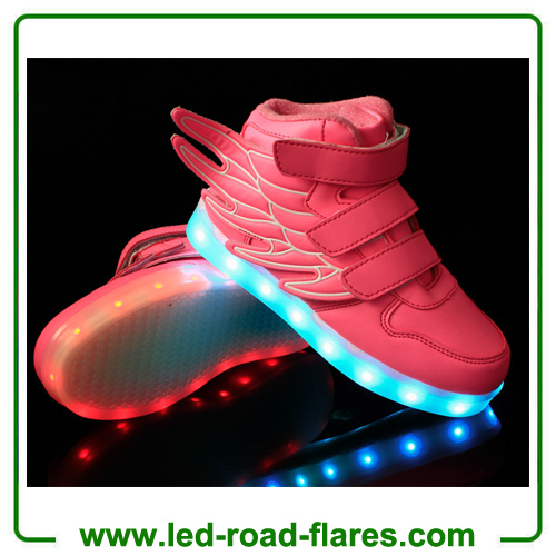 Boys Girls Angel Wing Luminous Sneakers USB Charging Led Light Up
