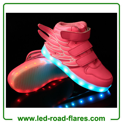 2017 New Angel Wings Series Kids Children LED Luminous Sneakers Fashion Boys & Girls USB Charging Led Casual Shoes With 7 Colors Light