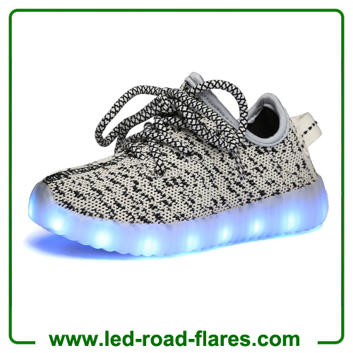 Grey Gray Rechargeable Led Light UP Shoes for Kids Children