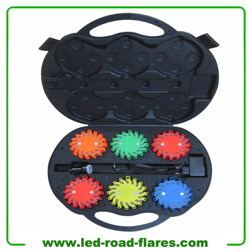 6-Pack Rechargeable Traffic Warning Lights Emergency Led Road Flares Flashing Led Strobe Lights Safety Beacon