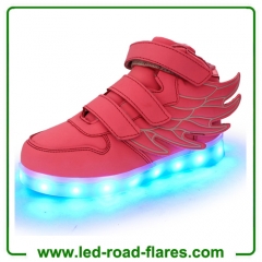2017 New Angel Wings Series Kids LED Luminous Sneakers Fashion Boys & Girls USB Charging Led Casual Shoes With 7 Colors Light