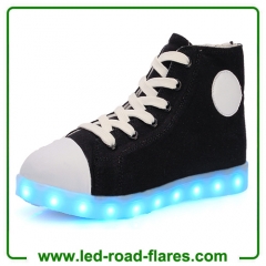 High Top Black Red Blue White Canvas Led Light Up Shoes Sneakers For Adult Unisex Men Women