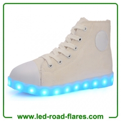 High Top Black Red Blue White Canvas Led Light Up Shoes Sneakers For Adult Unisex Men Women