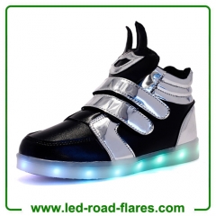 China High Top Boys Girls Children Kids Rabbit Led Light Up Trainers Red Green White Black