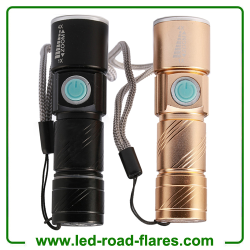 USB Rechargeable Zoomable Bicycle Bike Flashlights Headlights Torch Lights With Holder