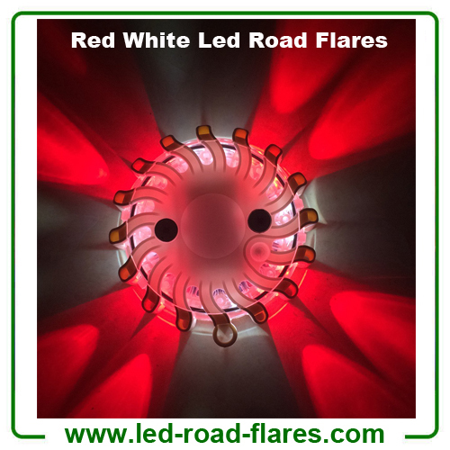 Duo Colours Red White Led Road Flares Rechargeable